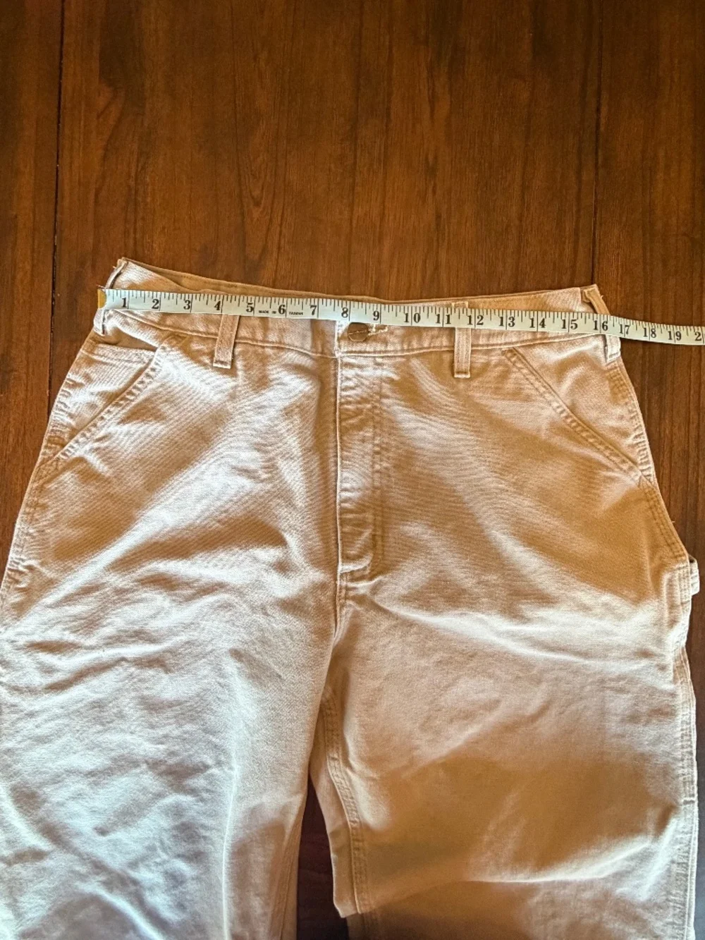 Men's Carhartt Canvas Carpenter Pants Tan, Size 34x32 (Label says 34x34)